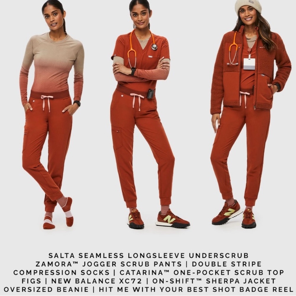 FIGS Yola 2.0 Scrub Pants in auburn